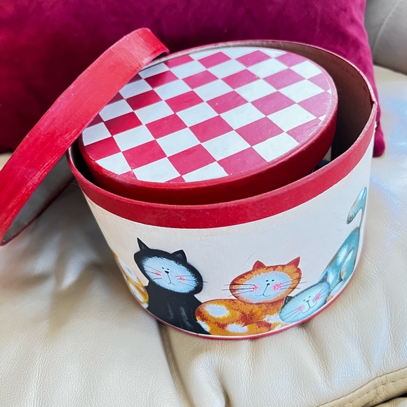 Nested 3 Cats 7" x 4.5" 6" x 4.25" 4.5"x3" Round Lids Gift Stackable Boxes NEW - Picture 7 of 7